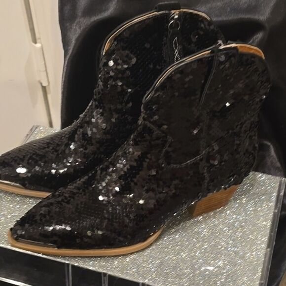 Dingo Bling Thing Sequin Western Boot- Black - Picture 10 of 13